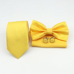 Men's Ties Bowtie & Pocket Square Handkerchief & Cufflinks Sets