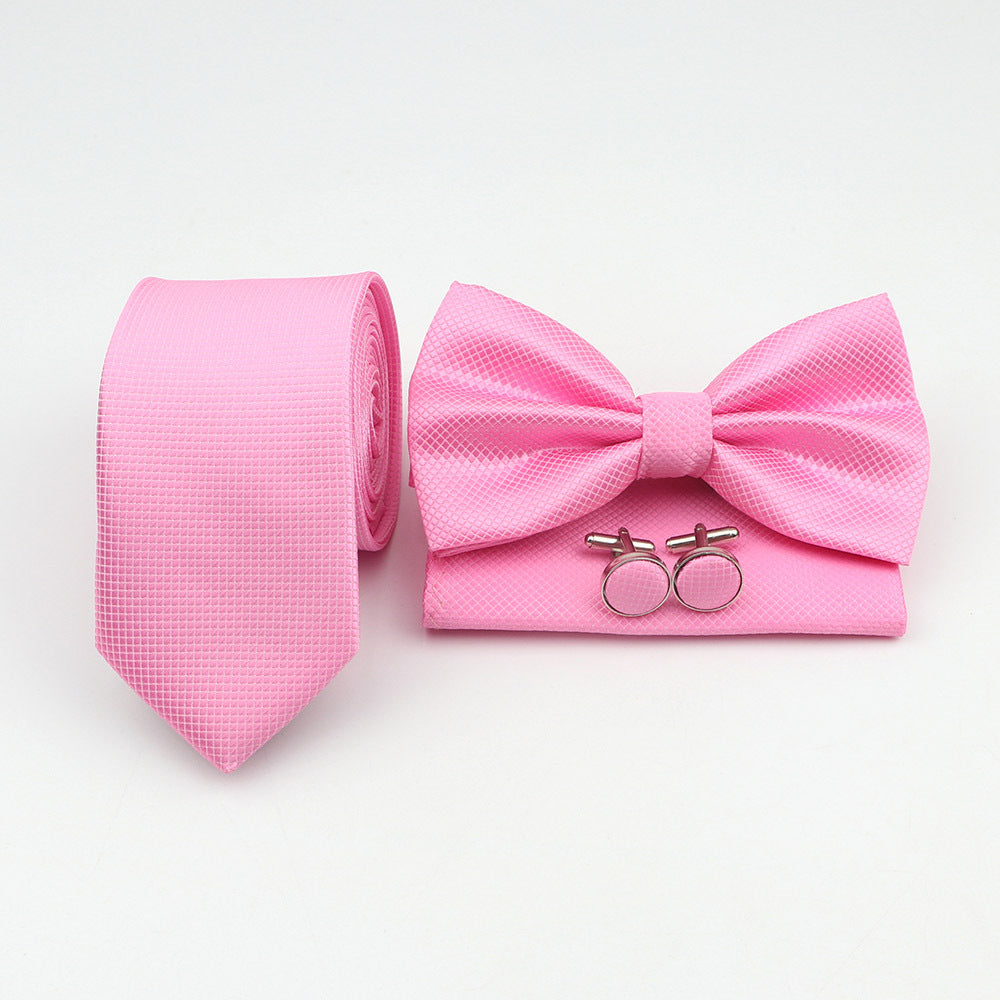 Men's Ties Bowtie & Pocket Square Handkerchief & Cufflinks Sets