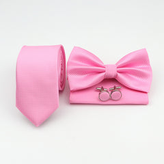 Men's Ties Bowtie & Pocket Square Handkerchief & Cufflinks Sets