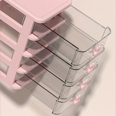 Pink Rabbit Makeup Drawer Storage Box - Durable Organizer