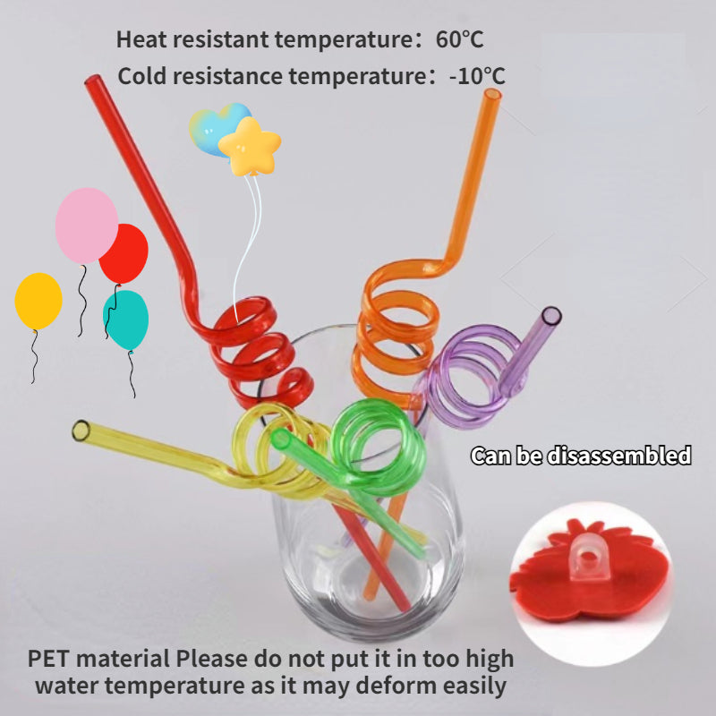 10pcs Owl Series Reusable Curved Tube Straws