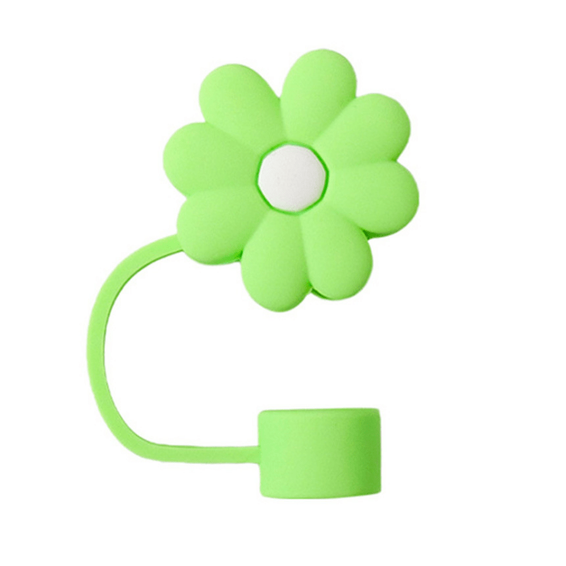 8pcs Silicone Straw Topper Cap Flower Tips Cup Decoration