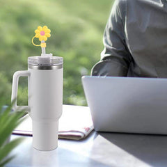 8pcs Silicone Straw Topper Cap Flower Tips Cup Decoration