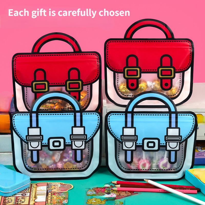 10 Pcs Hand Bag Shape Cookie Candy Zipper Bags for Party Supplies