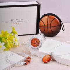 Boys Basketball Dial Watch & Accessories Set - Christmas Birthday Gift