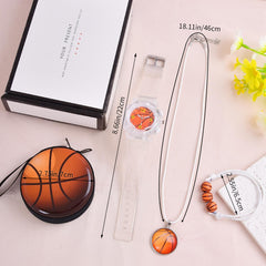 Boys Basketball Dial Watch & Accessories Set - Christmas Birthday Gift