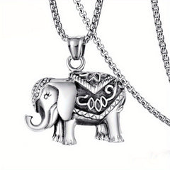 Retro Elephant Pendant Necklace Hip Hop Animal Jewelry