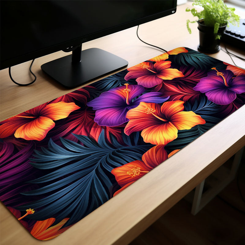Multicolour Flowers Pattern Mousepad HD Keyboard Pad Mouse Mat