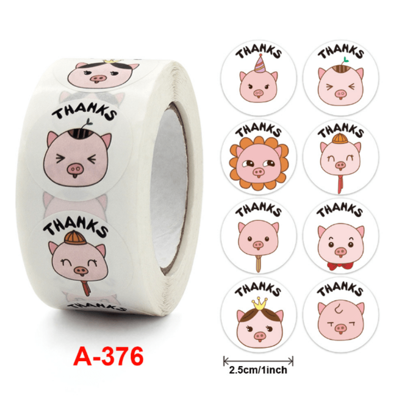 100pcs Cartoon Animal Thank You Stickers DIY Gift Sealing Label