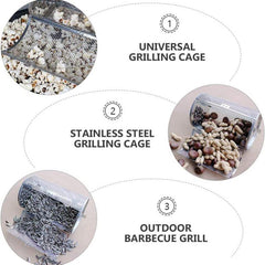 Stainless Steel Air Fryer Barbecue Basket Rotating Grill Cage Nuts Coffee Beans