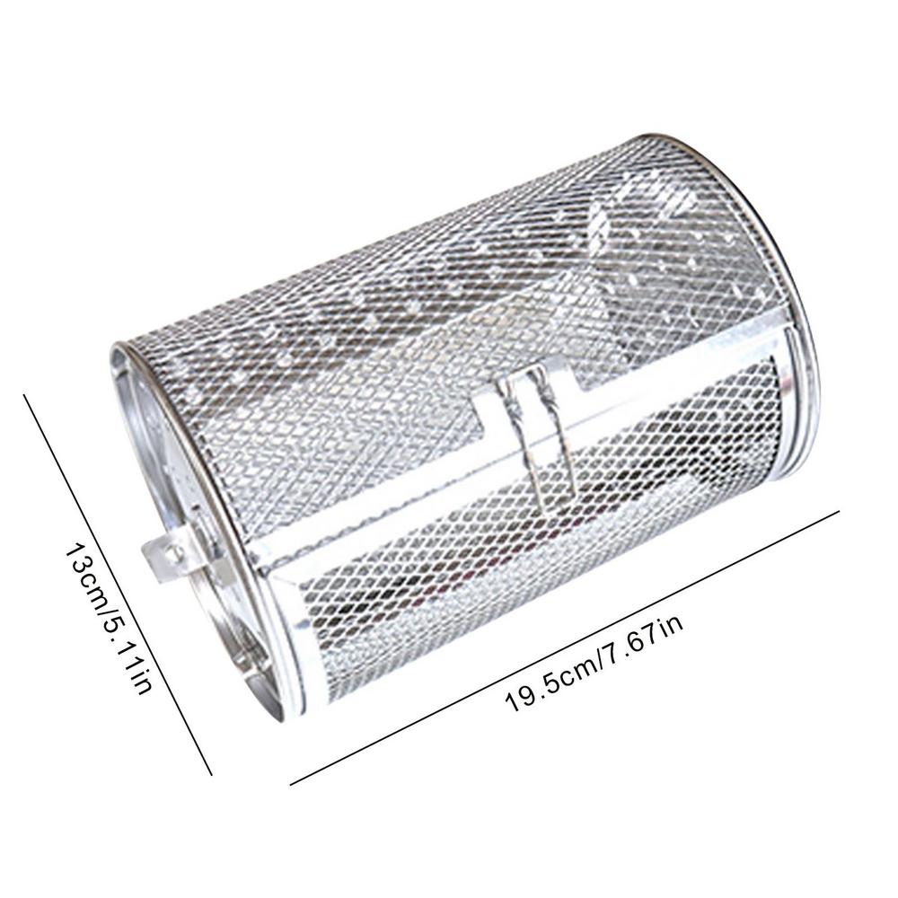 Stainless Steel Air Fryer Barbecue Basket Rotating Grill Cage Nuts Coffee Beans
