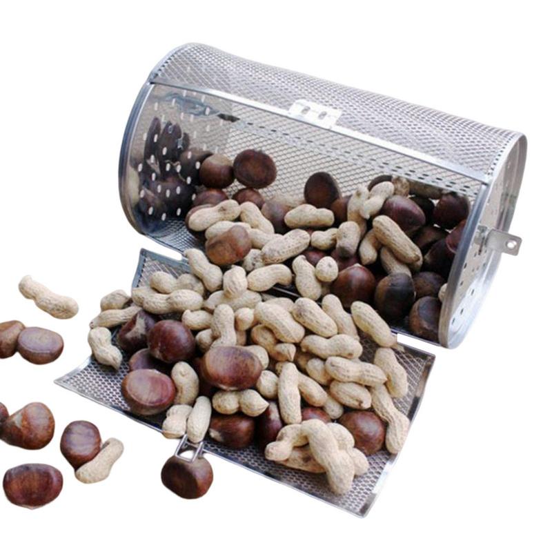 Stainless Steel Air Fryer Barbecue Basket Rotating Grill Cage Nuts Coffee Beans