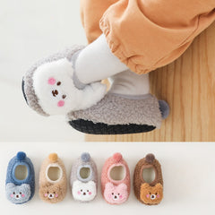 Baby Girls Kids Grip Shoes Socks Non Slip Floor Socks Cartoon Bear Thickened Soc