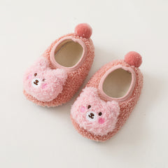Baby Girls Kids Grip Shoes Socks Non Slip Floor Socks Cartoon Bear Thickened Soc