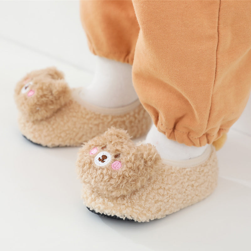 Baby Girls Kids Grip Shoes Socks Non Slip Floor Socks Cartoon Bear Thickened Soc