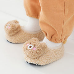 Baby Girls Kids Grip Shoes Socks Non Slip Floor Socks Cartoon Bear Thickened Soc