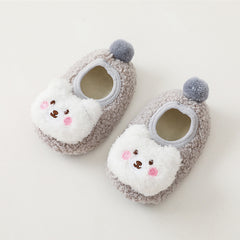 Baby Girls Kids Grip Shoes Socks Non Slip Floor Socks Cartoon Bear Thickened Soc