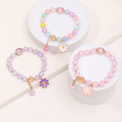 Small Chrysanthemum Pendant Beaded Bracelet Set