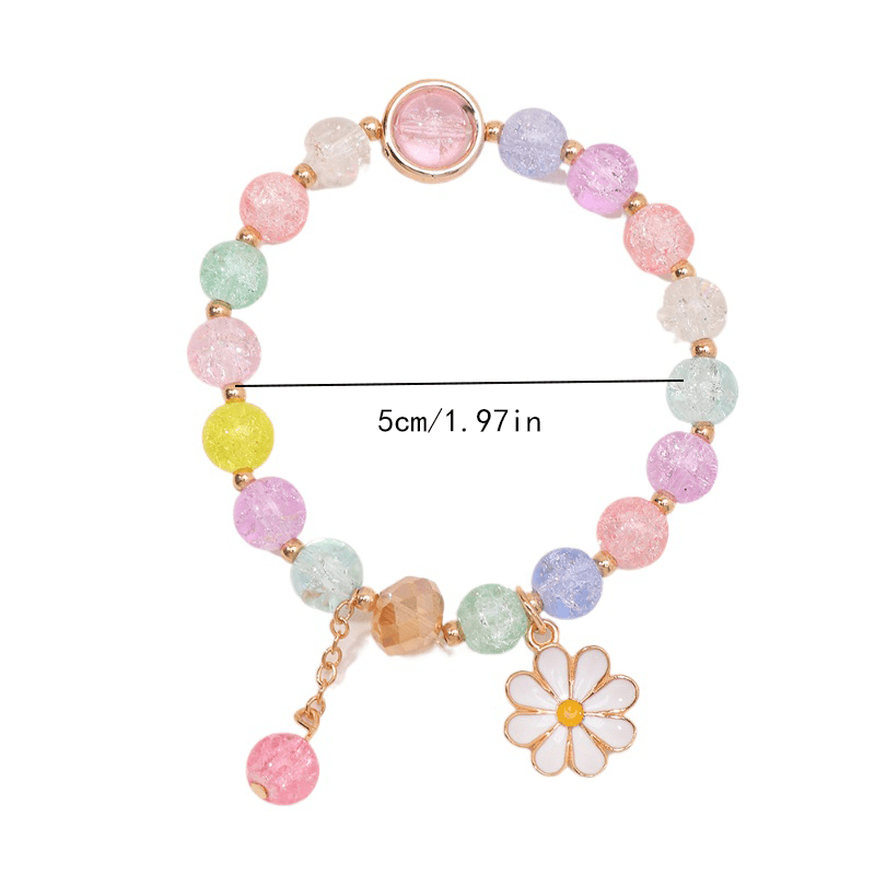 Small Chrysanthemum Pendant Beaded Bracelet Set
