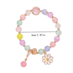 Small Chrysanthemum Pendant Beaded Bracelet Set