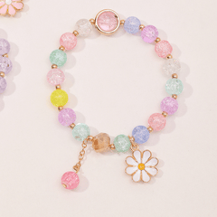 Small Chrysanthemum Pendant Beaded Bracelet Set