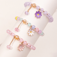 Small Chrysanthemum Pendant Beaded Bracelet Set