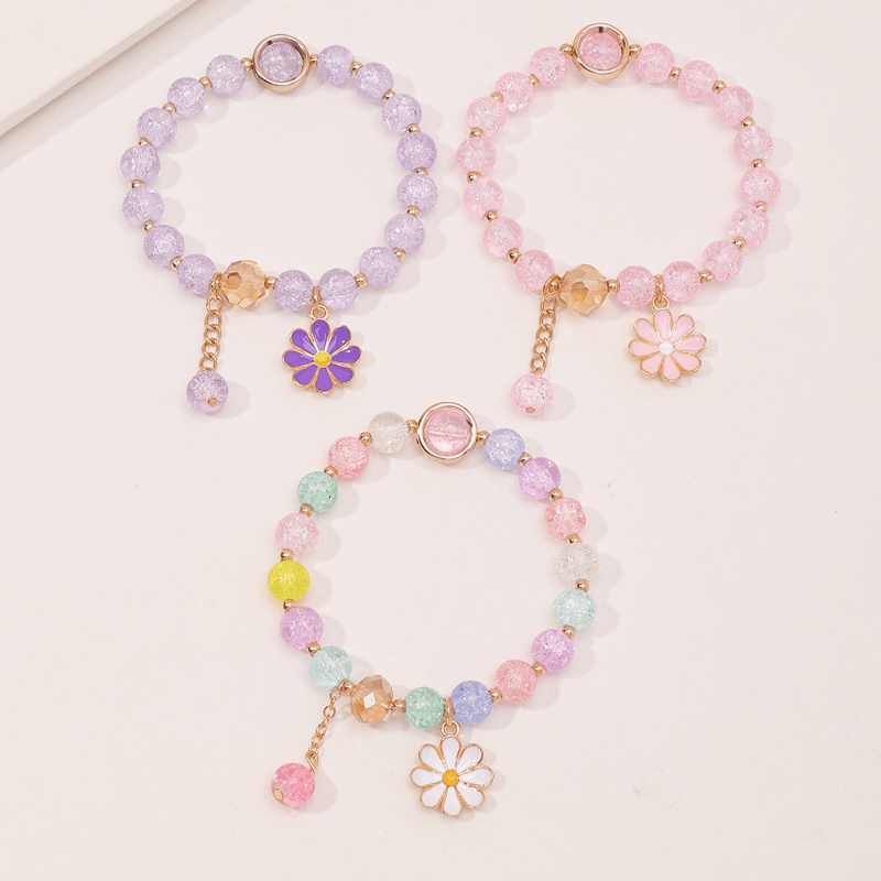 Small Chrysanthemum Pendant Beaded Bracelet Set