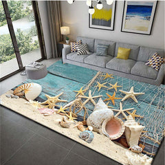 Beach Starfish Seashells Door Mat Kitchen Floor Rug Mats