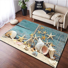 Beach Starfish Seashells Door Mat Kitchen Floor Rug Mats