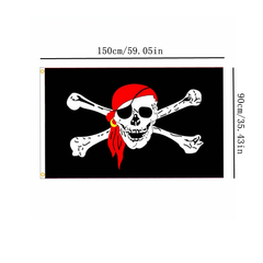 Huge Skull & Crossbones Pirate Flags - Holloween Hanging Decoration