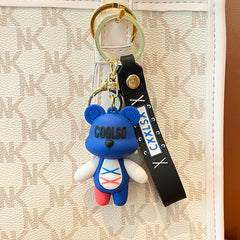Cartoon Strap Bear Keychain Car Key Chain Small Gift Doll Pendant