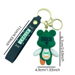 Cartoon Strap Bear Keychain Car Key Chain Small Gift Doll Pendant