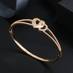 Heart Decor Bangle Bracelet for Teen Girls