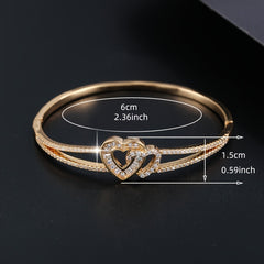 Heart Decor Bangle Bracelet for Teen Girls