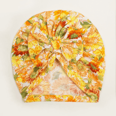 Children's Knitted Bow Hat with Creative Print