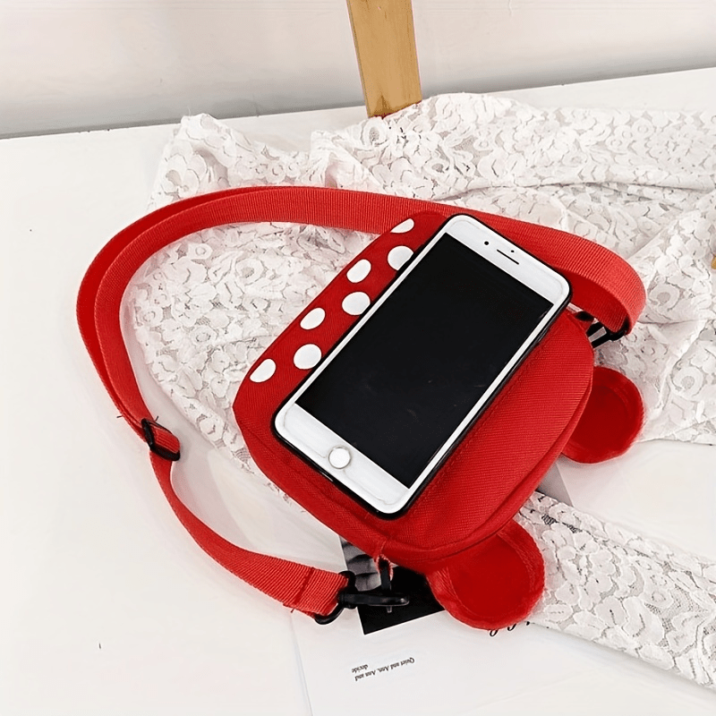 Kids Polka Dot Big Ears Crossbody Bag Zipper Coin Purse