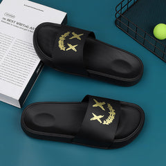 Men's Smile Print Slides Casual Non Slip Slippers