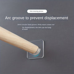 Telescopic Rod Bracket Adhesive Shower Curtain Rod Holder No Drilling