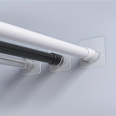 Telescopic Rod Bracket Adhesive Shower Curtain Rod Holder No Drilling
