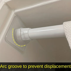 Telescopic Rod Bracket Adhesive Shower Curtain Rod Holder No Drilling