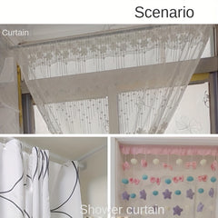 Telescopic Rod Bracket Adhesive Shower Curtain Rod Holder No Drilling