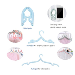 8pcs Colored Travel Hangers Portable Foldable Clothes Hangers Drying Rack