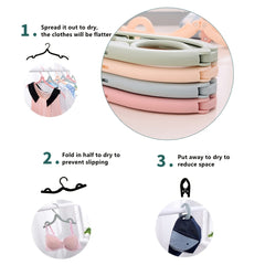 8pcs Colored Travel Hangers Portable Foldable Clothes Hangers Drying Rack