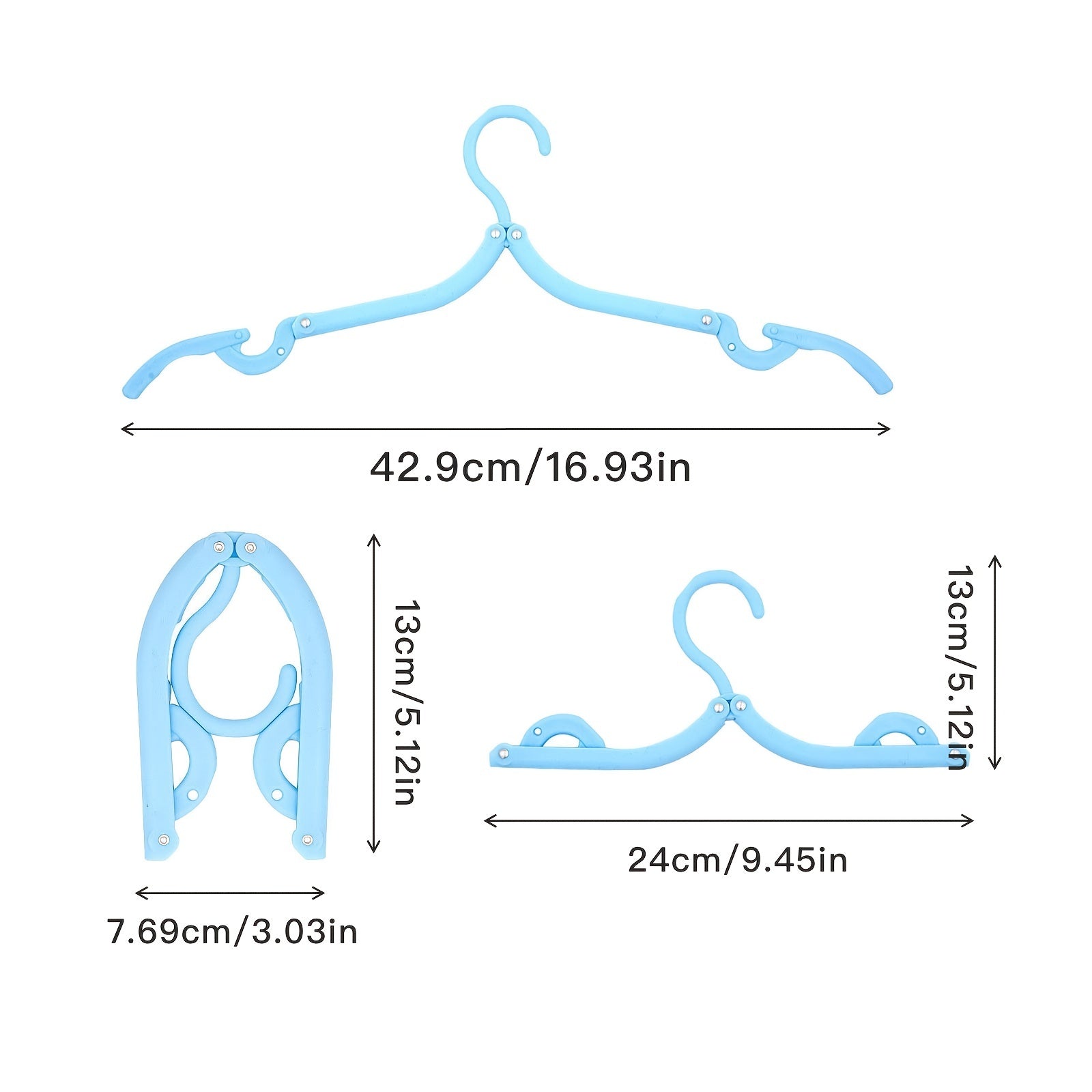 8pcs Colored Travel Hangers Portable Foldable Clothes Hangers Drying Rack