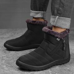 Men's Winter Snow Boots with Zippers & Fuzzy Lining