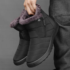 Men's Winter Snow Boots with Zippers & Fuzzy Lining