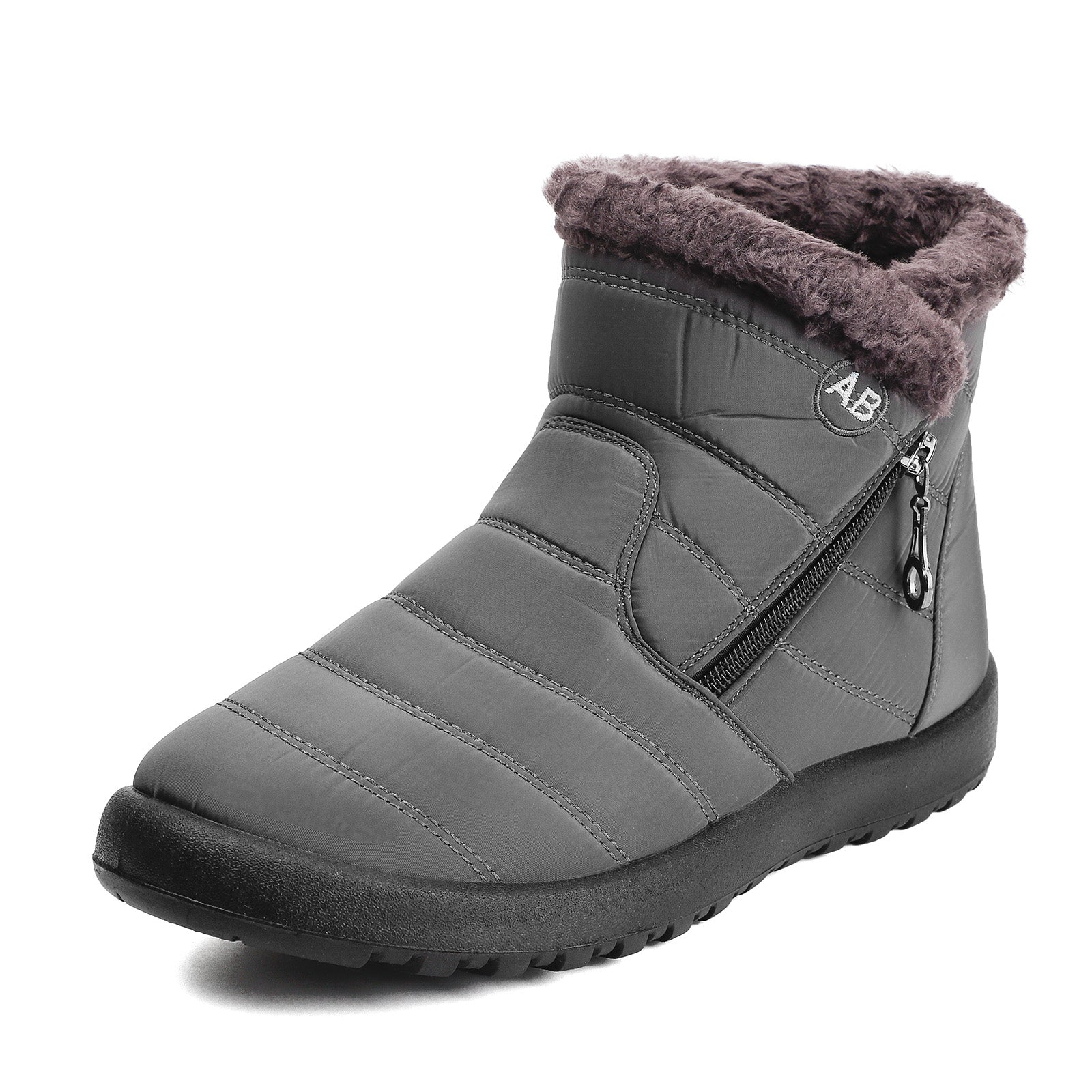 Men's Winter Snow Boots with Zippers & Fuzzy Lining