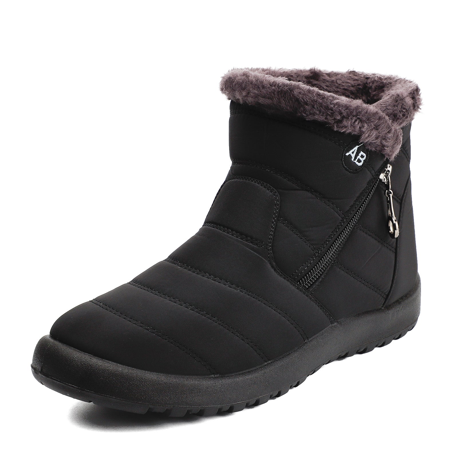 Men's Winter Snow Boots with Zippers & Fuzzy Lining