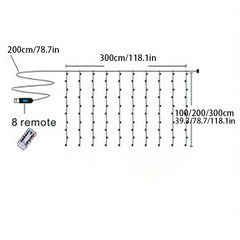 300LED Crystal Lights USB Power Supply Remote Control Halloween Decoration
