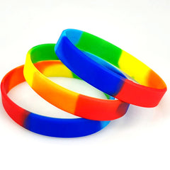Rainbow Silicone Bracelet Rubber Wristband Small Pride Month Bracel